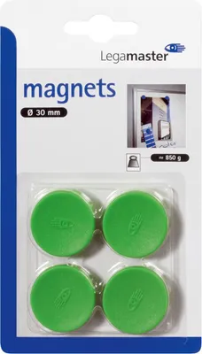 Immagine prodotto di Magnete adesivo 30 mm 4 pezzi verde Confezione da 10 pezzi