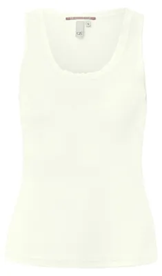 Produktbild von s.Oliver Tanktop Damen Slim Fit aus Rippware mit femininer Spitze am Rundhalsausschnitt