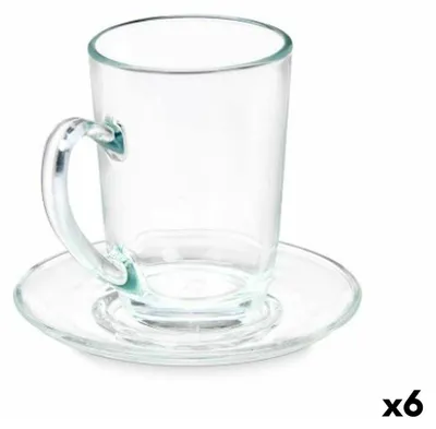 Obrázek produktu pro Hrnek s průhlednou skleněnou deskou 200 ml (6 kusů)