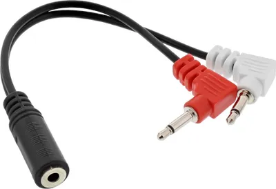 Immagine prodotto di InLine® 99313I Cavo adattatore per cuffie audio in aereo, 2x spina jack da 3,5 mm a presa jack da 3,5 mm a 3 pin, 0,15 m