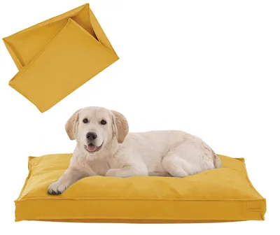 Zdjęcie produktu dla Wodoodporny pokrowiec na legowisko dla psa z zamkiem, żółty, 90x68 cm