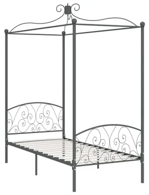 Obrázek produktu pro vidaXL Rám postele se stříškou Grey Metal 90 x 200 cm