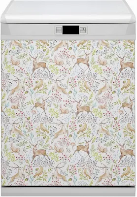 Produktbild von Abwaschbar 60x70 cm Geschirrspüle Magnetmatte Küche Dekorative  - Waldtiere
