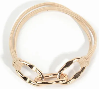 Produktbild von Haargummi mit verdrehter Flachkette romantisch gold