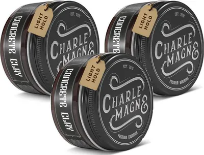 Produktbild von Charlemagne Matte Pomade – Leder – leichter Halt – 3er-Pack
