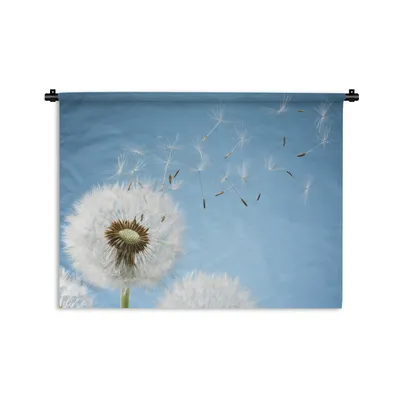 Produktbild von MuchoWow® Wandteppich Wandbehang Löwenzahn, dessen Samen weggeblasen werden 150x112 cm Tapisserie Dekoration Wandtuch - Wanddecke - Wandteppiche