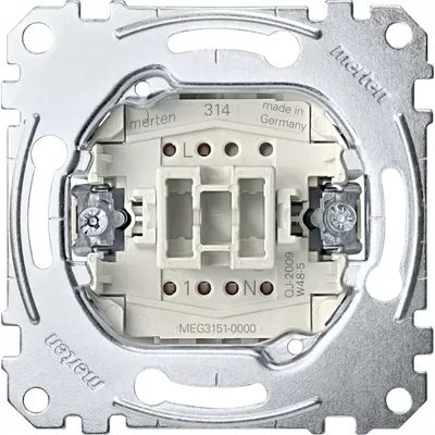 Obrázek produktu pro Merten MEG3151-0000, Tlačítkový spínač, 1P, Metalická, IP20, 250 V, 10 A