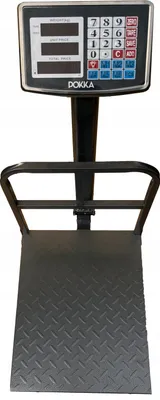 A digital scale with a platform and a display unit.