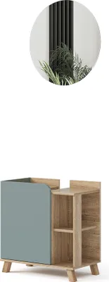 Immagine prodotto di Set di mobili da bagno Vicco Karen Sonoma/blu 2 parti, Model 47295