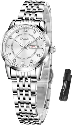 Produktbild von Armbanduhr Damen Einfach Klein Zifferblatt - Damenuhr mit Datum Wasserdicht - Klassisch Uhr Damen Quarzuhr Gold Silber Edelstahlband