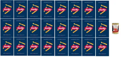 Produktbild von Barilla Casarecce N.87 – 24×500 g Hartweizenpasta, gedrehte Röhren für Saucen & Ofengerichte, al dente in 12 Min., hergestellt in Italien + Italian Gourmet polpa