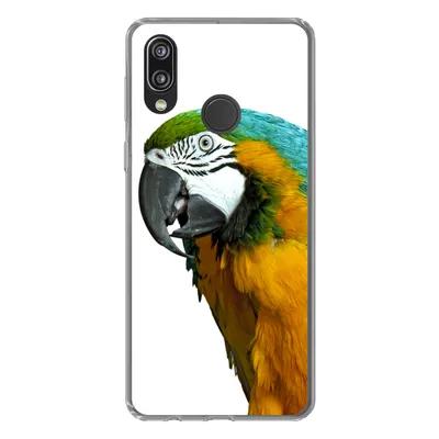 Produktbild von MuchoWow® Handyhülle Schutzhülle Hülle für Huawei P20 Lite (2020) Papagei - Vogel - Federn - Porträt Silikon Softcase Handy Hülle - Kartenhalter