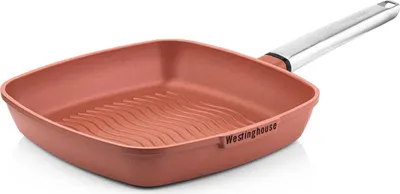 Produktbild von Westinghouse 28 cm Grillpfanne, alle Herdarten, Backofenfest, Cool-Touch, rot