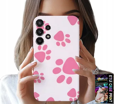Produktbild von Etui Für Samsung Galaxy A13 4G - Rosa Hundepfoten, Rückseite, Etui