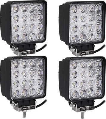 Produktbild von Greenmigo 4pcs Arbeitslicht 48W LED Arbeitsscheinwerfer Offroad Flutlicht Spotlight Reflektor Scheinwerfer Arbeitsscheinwerfer Schwarz Aluminium Druckguss IP67 12V 24V