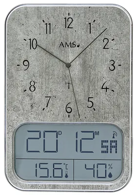 Produktbild von AMS F5891G Funkuhr mit LCD-Anzeige für Datum und Raumklima