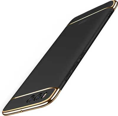 Produktbild von Handy Hülle Schutz Case für Xiaomi Mi 6 Bumper 3 in 1 Cover Chrom Etui Schwarz