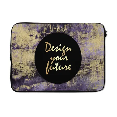 Produktbild von MuchoWow® Laptop Hülle 14 ZollZitat - Schwarz - Gold - Lila Laptoptasche - Laptoptasche - Stoßsicher - Schutzhaube