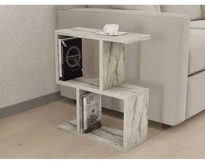Image de Table d'Appoint - 45 x 51 x 17 cm - Effet Marbre