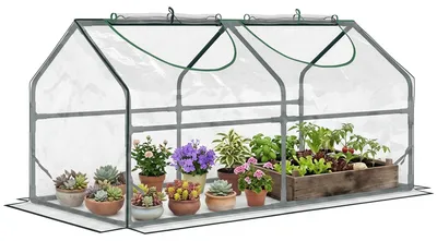 Produktbild von Outsunny Foliegewächshaus mit Fenster Kunststoff Tomatenhaus 120x60x60cm