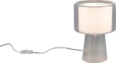 Image de Lampe de table, verre, douille E14, abat-jour en tissu, H 29 cm