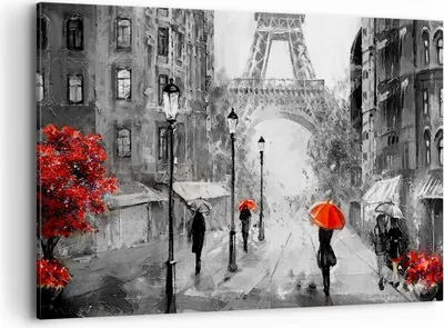 Produktbild von Bild auf Leinwand - Leinwandbild - Paris Stadt Zuhause - 120x80cm - Wand Bild - Wanddeko - Leinwanddruck - Bilder - Kunstdruck - Wanddekoration - Leinwand bilder - Wandkunst - AA120x80-3942