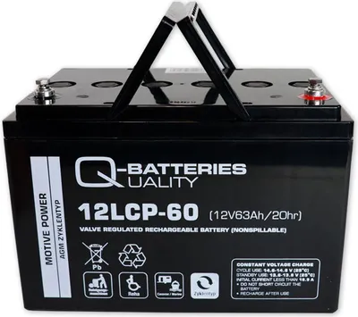 Produktbild von Quality-Batteries 12LCP-60 12V/63Ah 260x160x178mm>>>>