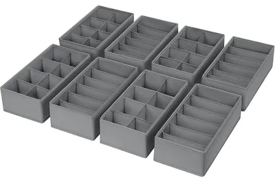 Produktbild von Schubladen Organizer 8er Set 30 x 15 x 9 cm Dunkelgrau
