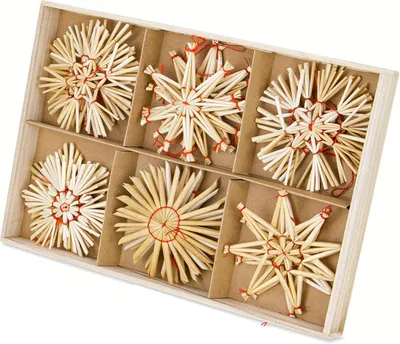 Produktbild von Sonstiger Christbaumschmuck Strostars Weihnachtsbaumschmuck I Weihnachtsbaumanhänger I Christbaumschmuck Strohsterne Retro I Kristboom Schmuck Baumsch
