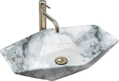 Produktbild von Rea Aufsatzwaschbecken Vegas Granit Shiny Asymmetric Grey