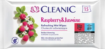 Obrázok produktu pre CLEANIC osviežujúce utierky – malina a jazmín – 15 kusov