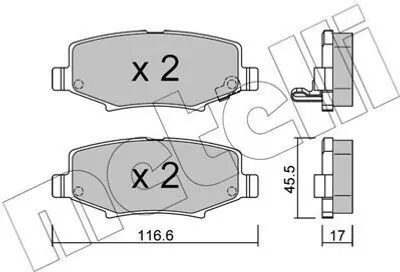 Produktbild von METELLI Bremsbeläge Satz Hinten Bremsklötze für JEEP WRANGLER III (JK) 22-0863-0