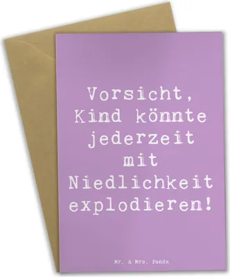 Produktbild von Mr. & Mrs. Panda valentinstagskarte Spruch Explodierendes Kind - Lavendeltraum - Geschenk, Kinder, genesungskarte, glückwunschkarten, Familie, weihnachtskarten, Eltern
