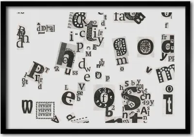 Produktbild von Bild - Bilder - Bilderrahmen - 70 cm x 50 cm - MDF-Rahmen, Wandkunst Briefe aus Zeitung