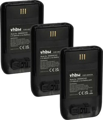 Produktbild von vhbw 3x Akku kompatibel mit Ascom D63, DH7, DECT 3735, i63 schnurlos Festnetz Telefon (800 mAh, 3,7 V, Li-Ion) Schwarz