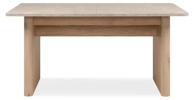 Image de CALICOSY - Table à manger extensibleReproduction chêne et travertin L160-200 cm - SAI