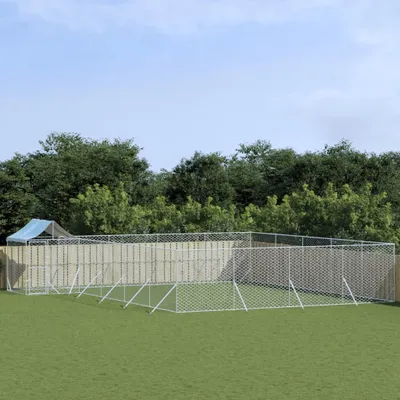 Produktbild von "im Angebot" Outdoor-Hundezwinger mit Dach Silbern 10x8x2,5 m Stahl Verzinkt - Sonstiges Hundezubehör CC8254