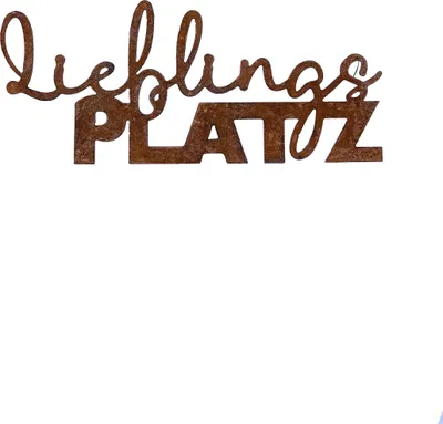 Produktbild von Schild Lieblingsplatz Rost, Wandschild Metall, Edelrost, Gartendekoration