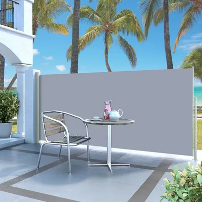 Obrázok produktu pre Maison Exclusive – Výsuvná bočná markíza, 140 x 314 cm, sivá