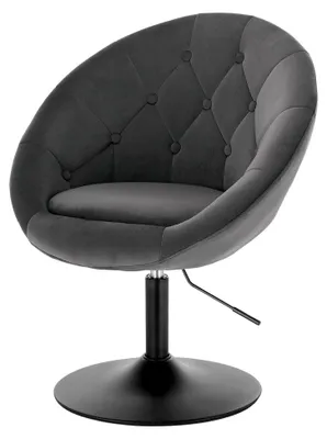 Produktbild von Barsessel Loungesessel mit Armlehne, stufenlos höhenverstellbar, Samt, Dunkelgrau