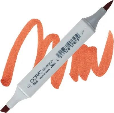 Zdjęcie produktu dla COPIC Sketch dwustronny pędzel i dłuto, E08 brązowy