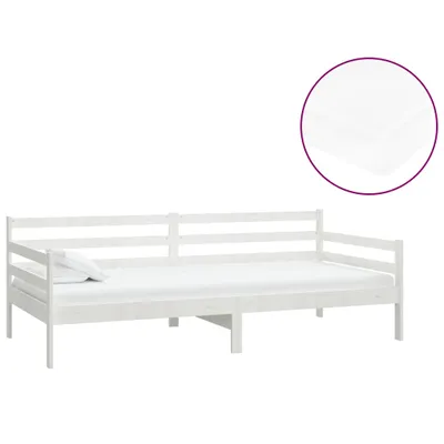Image de vidaXL Lit de jour avec matelas 90x200 cm blanc pin massif