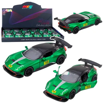 Zdjęcie produktu dla Drzwi samochodu sportowego Metal Race Drive Otwieranie drzwi Zielony 1:32