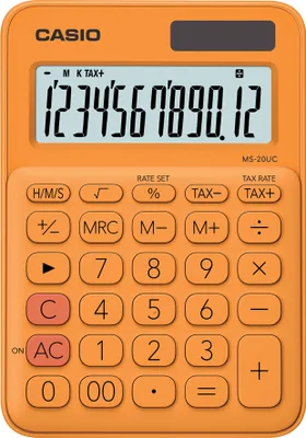 Obrázek produktu pro Casio MS-20UC-RG, Desktop, Jednoduchá kalkulačka, 12 číslice/číslic, 1 řádky, Baterie / Solár, Oranžová