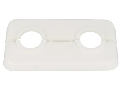 Produktbild von STEDO Doppel-Scharnierrosette Rohrabstand 50 mm, Loch 18 mm - weiß