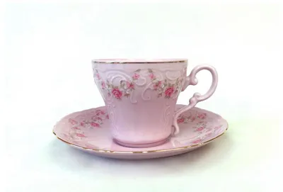 Produktbild von Růžový porcelán, šálek s podšálkem, Ela, 150 ml