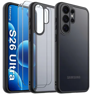 Zdjęcie produktu dla Etui Do Samsung S26 Ultra Case Wzmacniane Matowe Czarne Pancerne 2X Szkło