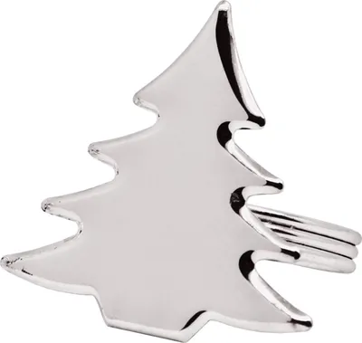 Produktbild von Versilberte Serviettenringe Tannenbaum - 4 Stück - anlaufbeständig