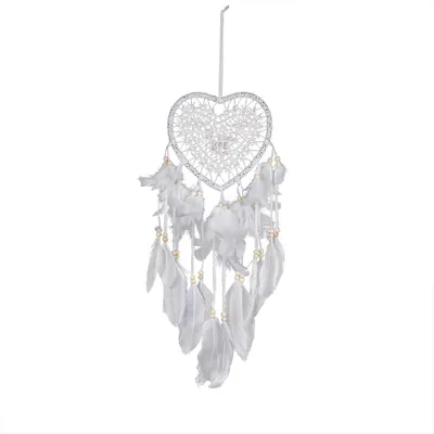 Produktbild von Herz Traumfänger Kinder Traumfänger mit LED Kinderzimmer Deko Wanddeko Boho Mädchen Nachtlicht Geschenk, H0336