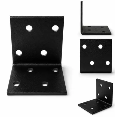 Productafbeelding van TORVON KM1 Montagehoek, verbindingsstuk, zwart, staal, 40 x 40 x 40 mm, 20 stuks., AI-gegenereerde afbeelding